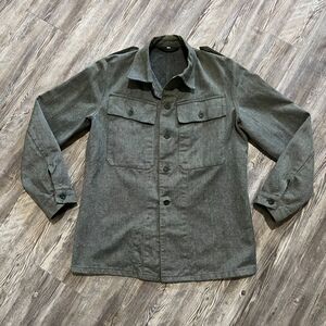 German Army Work Jacket Heavy Cotton Twill Gray Size 48